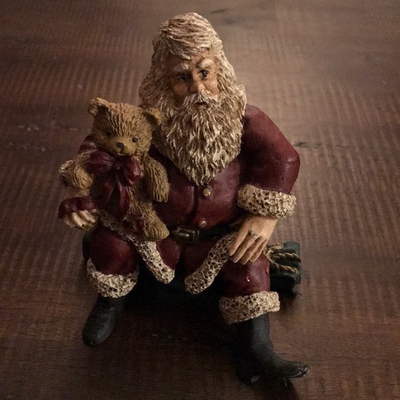 Other - Sitting Santa with Teddy Bear Figurine